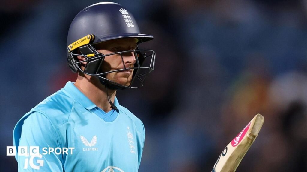 Jos Buttler batting for England against Sri Lanka during the second one-day international at Headingley